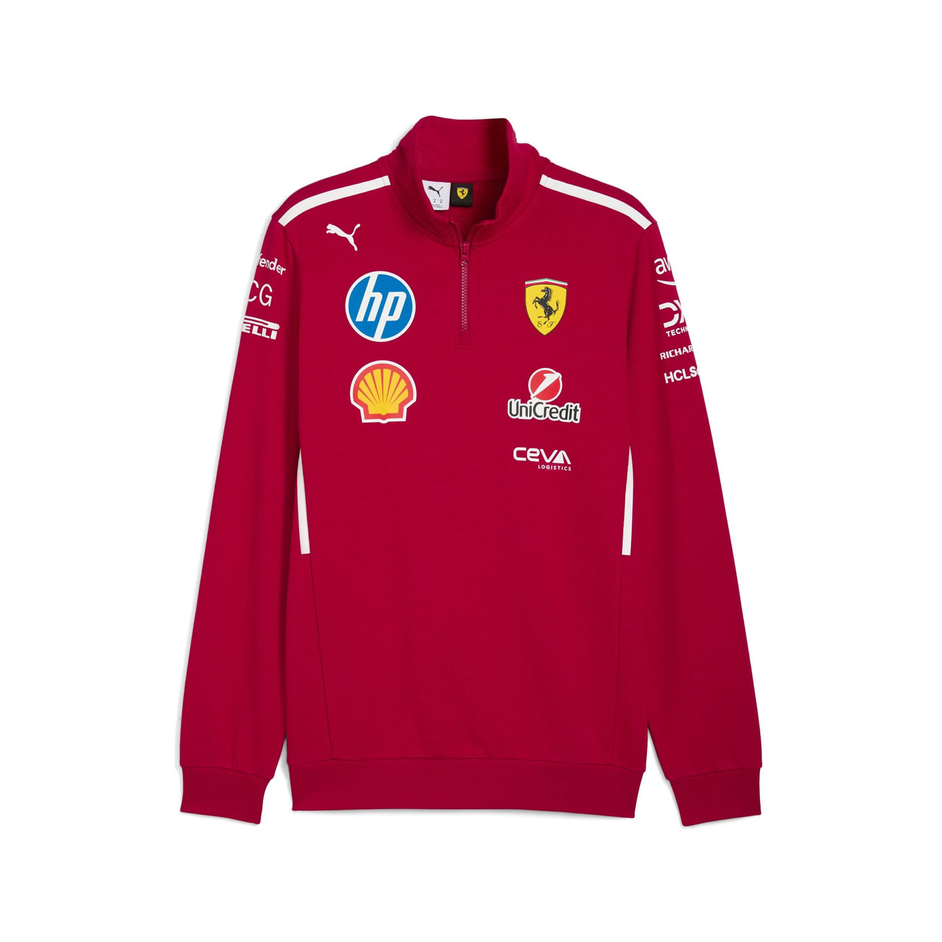 Scuderia Ferrari F1 Team 2025 1/2 Zip Sweat Mens - Dark Cherry