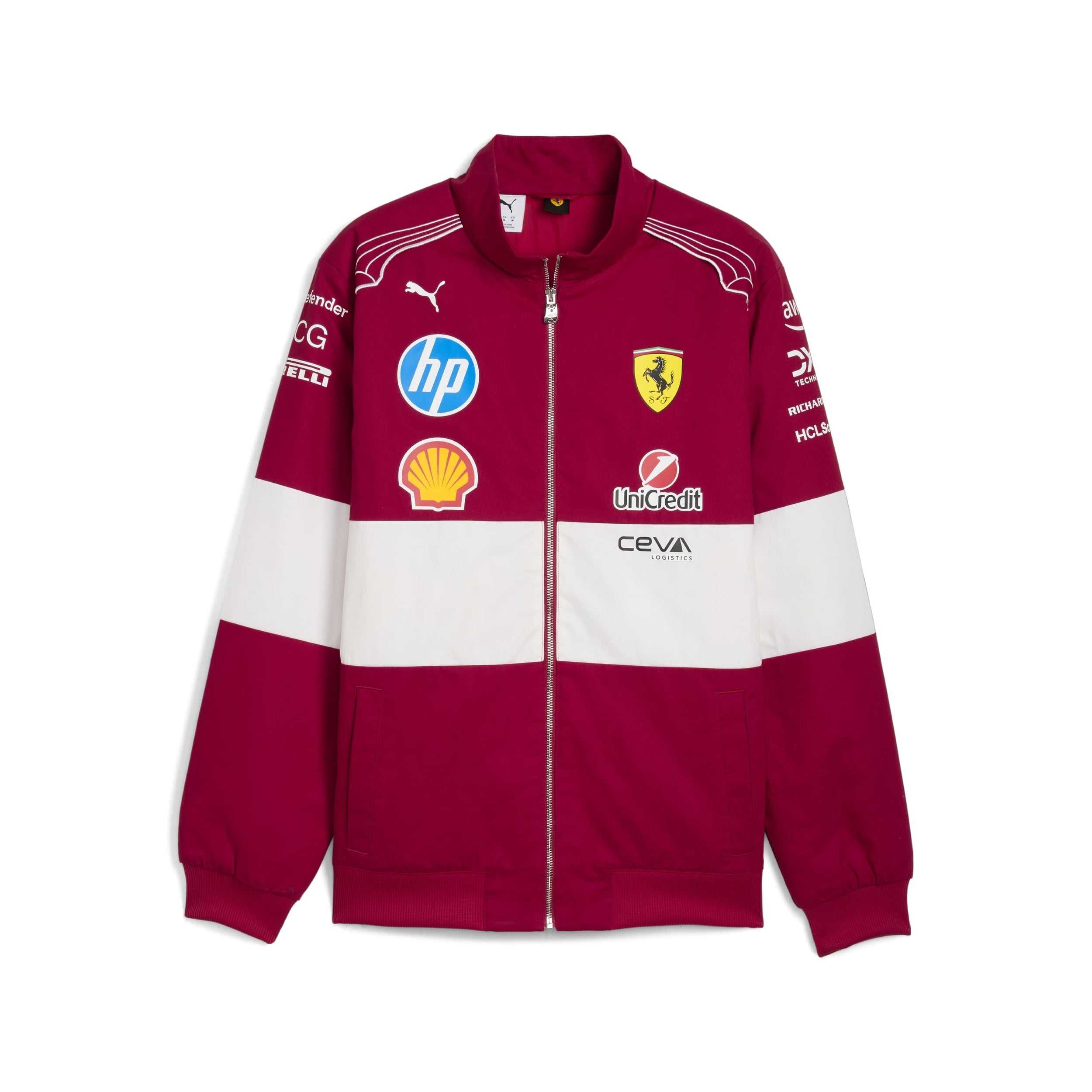 Scuderia Ferrari F1 Team 2025 Vintage Racing Jacket Mens - Dark Cherry