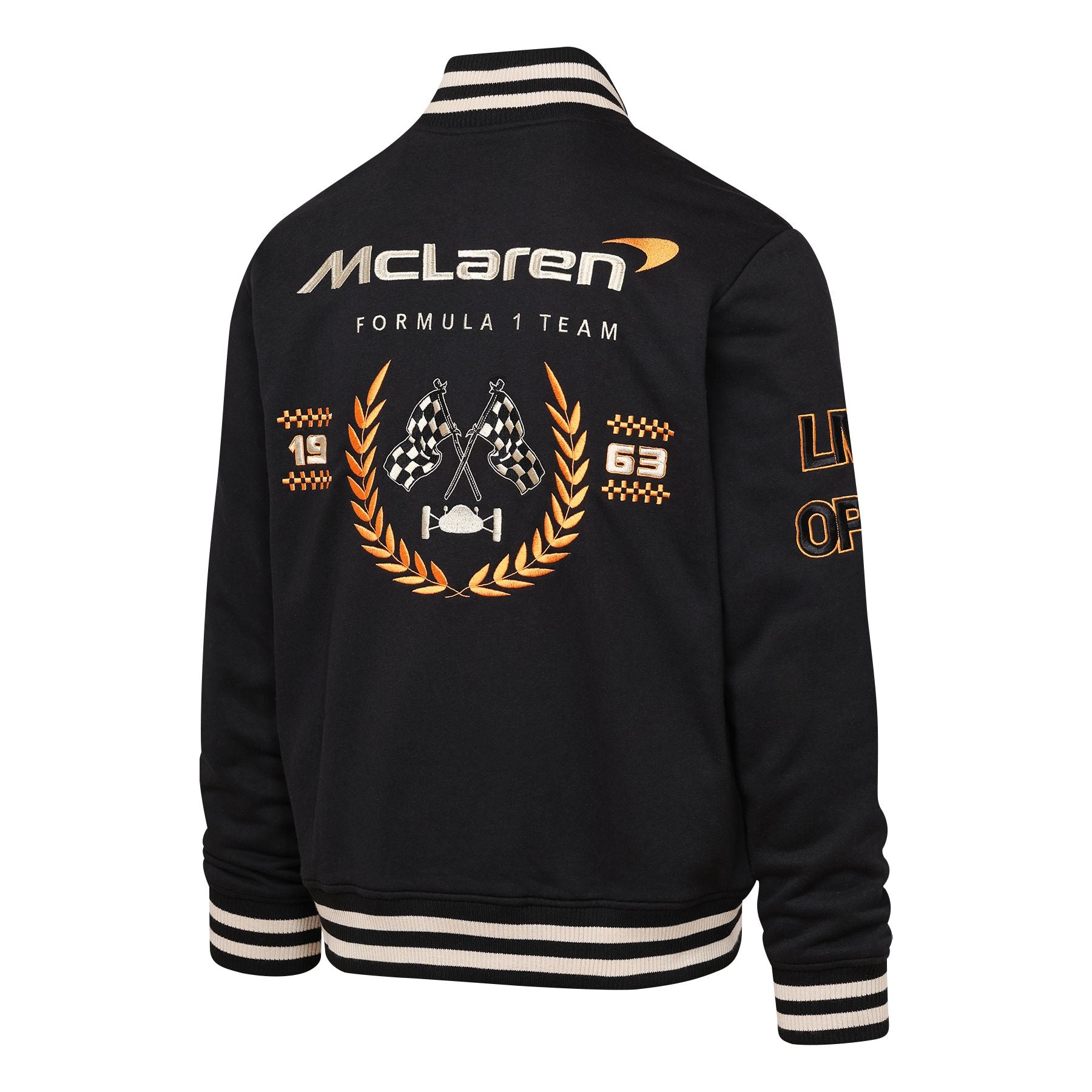 McLaren Racing F1 Ready To Drive Fleece Varsity Jacket Mens - Black