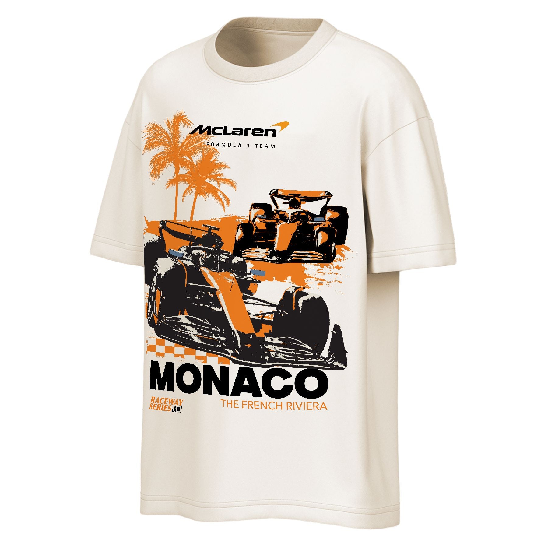 McLaren Racing F1 Raceway Series Monaco Short Sleeve Heavyweight Tee Mens - Bone