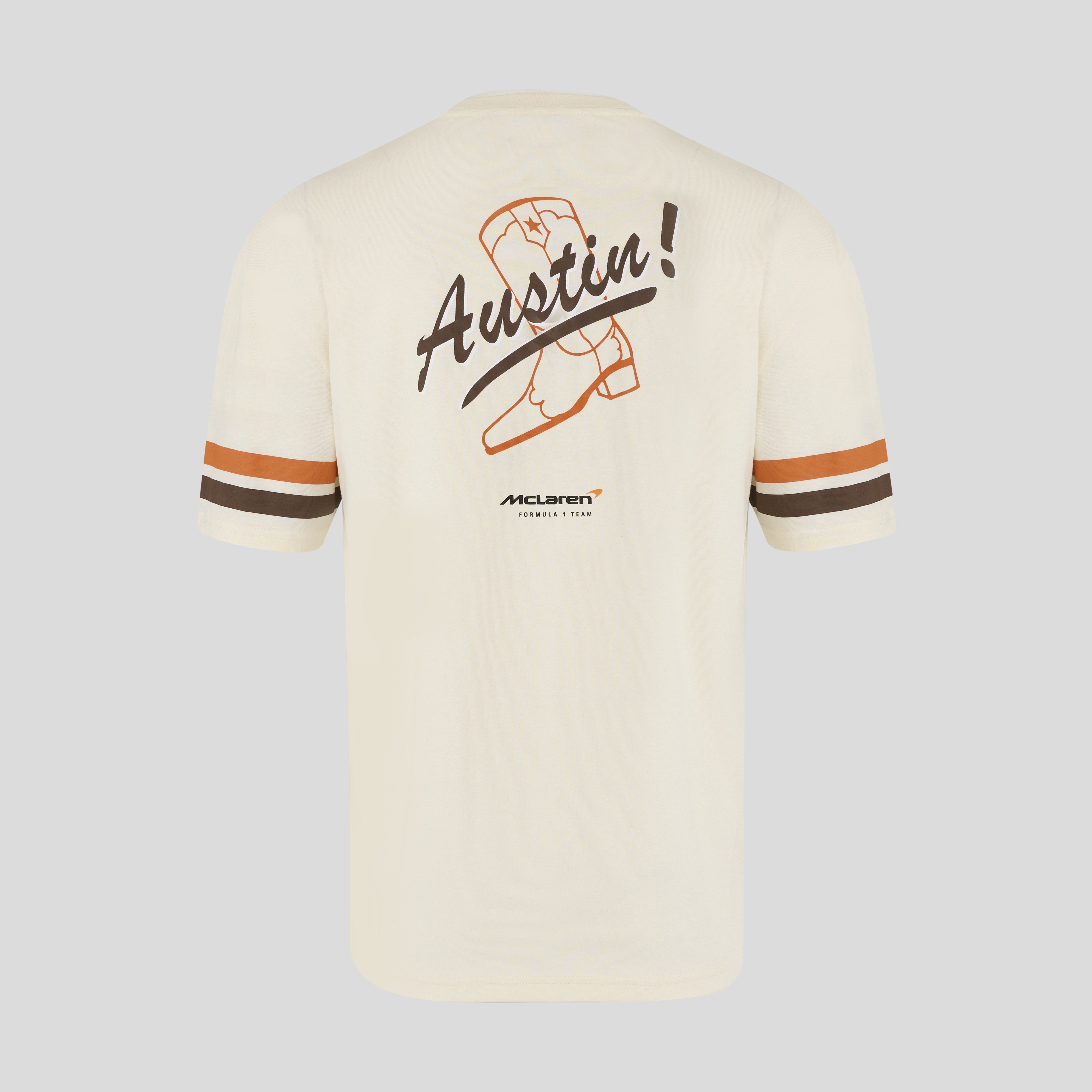 McLaren Racing F1 Austin Stripe Sleeve Tee Unisex - Egret