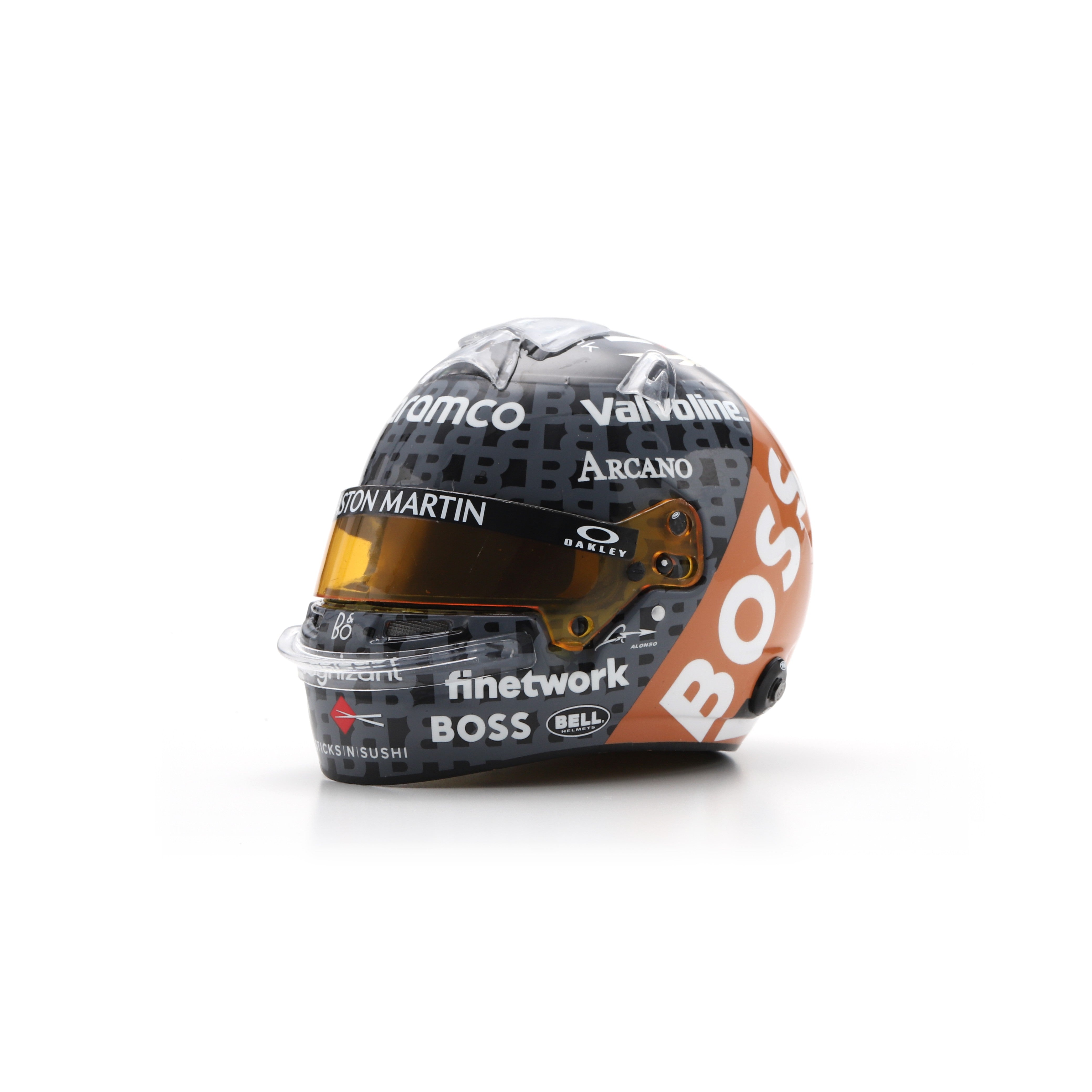 Spark Aston Martin F1 Fernando Alonso 2024 British GP Helmet-Black-1:5 Scale