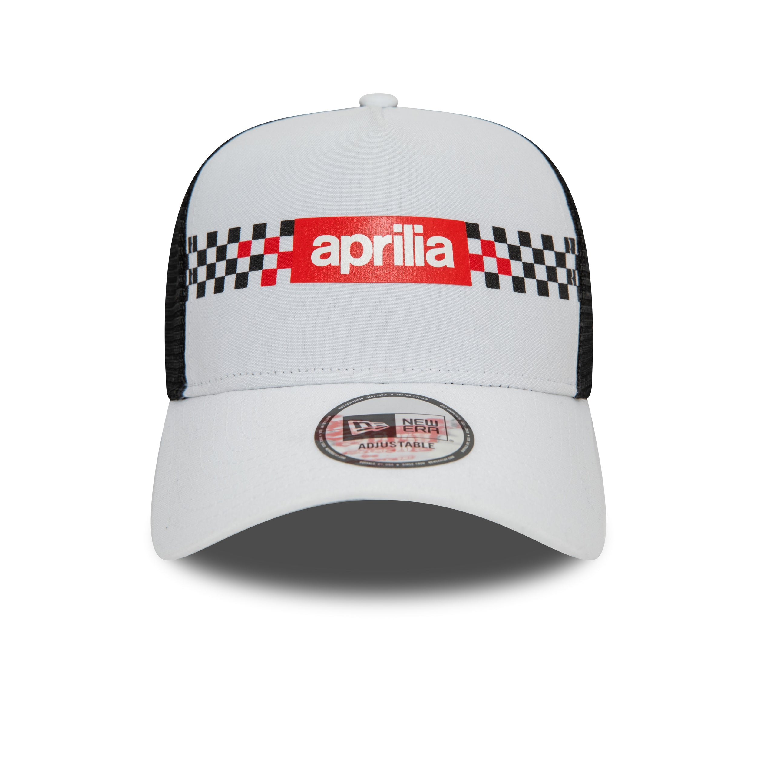 Aprilia Checker Print Trucker Cap Adults - White
