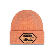 McLaren Racing F1 Woven Patch Short Cuff Beanie Adults - Peach