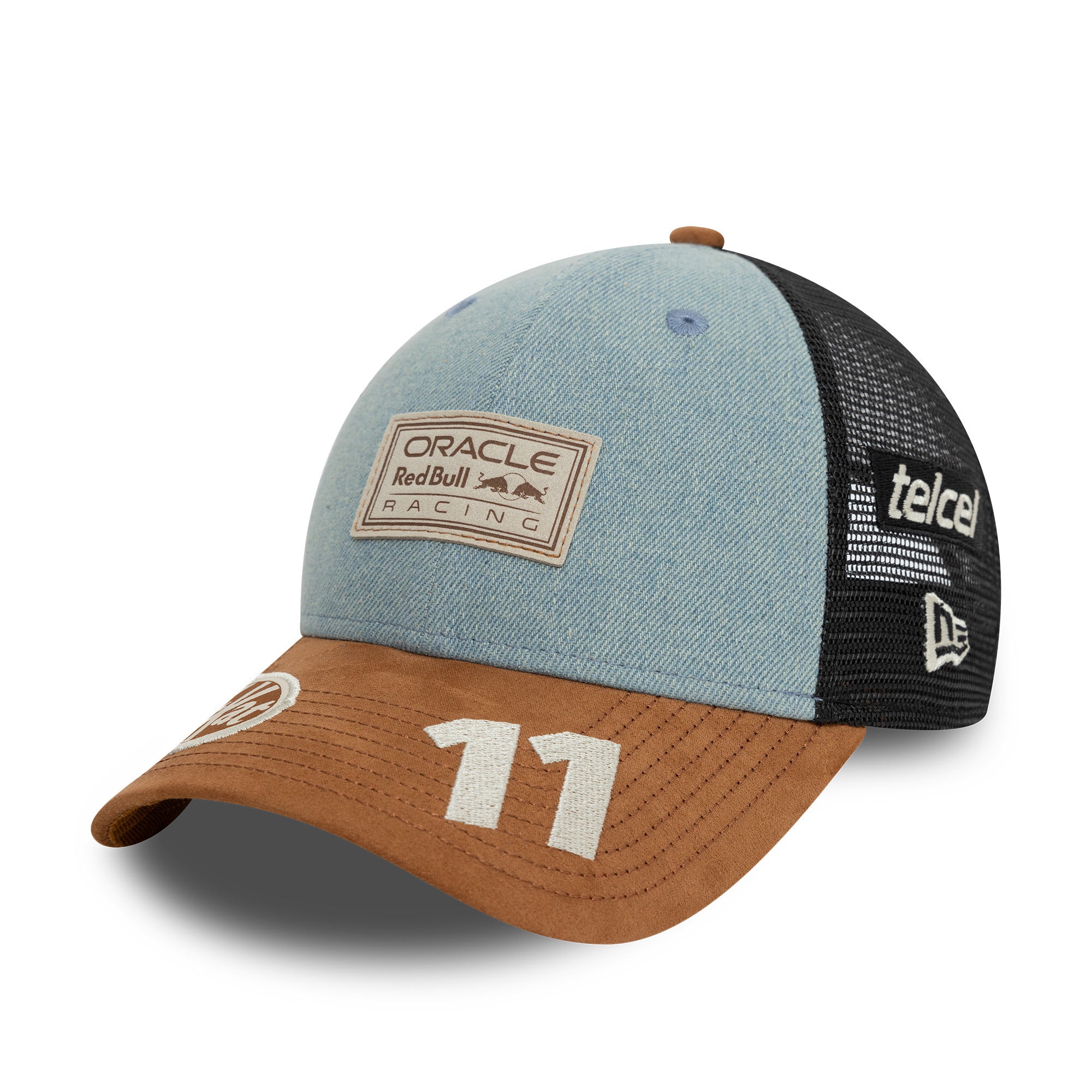 Red Bull Racing F1 Austin Sergio Checo Perez 9Forty Cap Adults - Blue Denim/Brown Suede