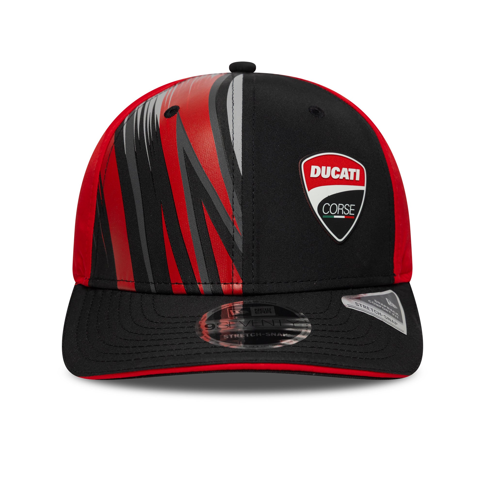 Ducati Print 9Seventy Cap Stretch Snap Adults - Black