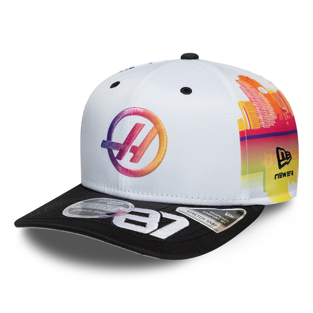 Haas F1 Oliver Bearman Miami 9Seventy Cap Stretch Snap Adults - White