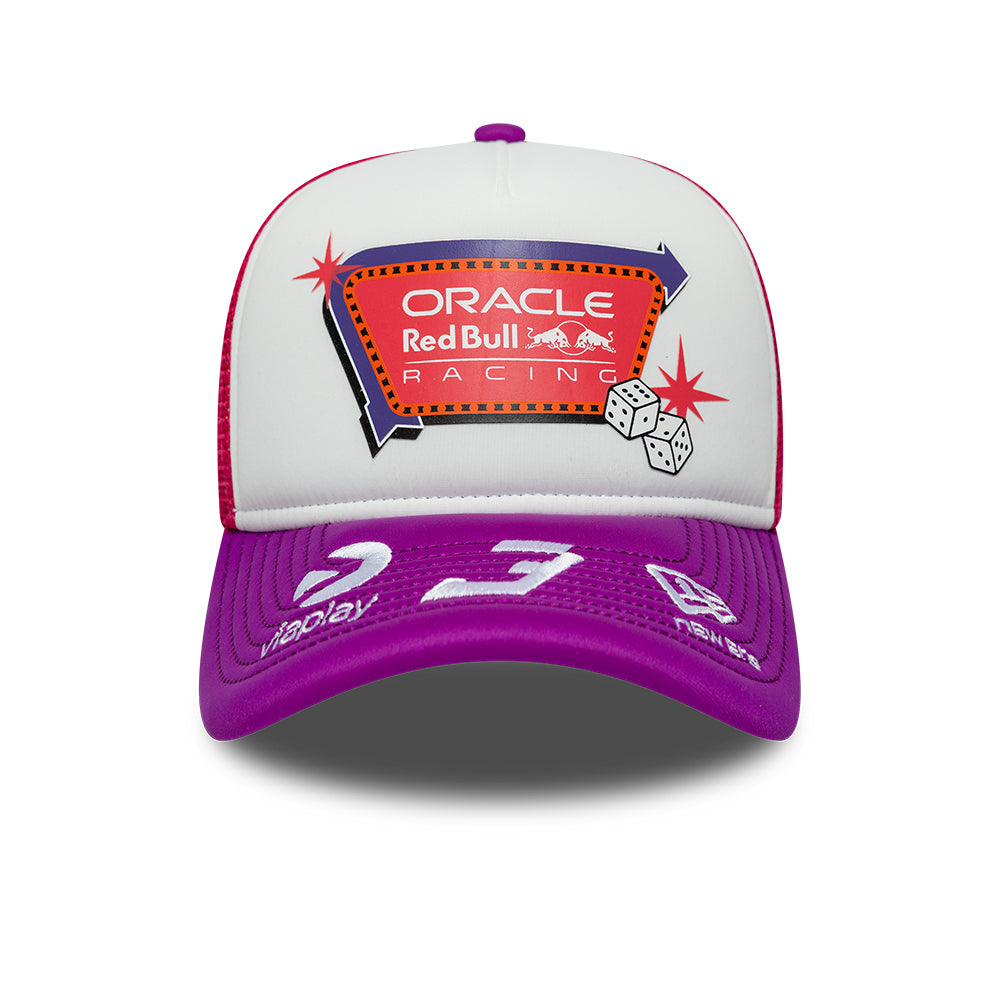 Red Bull Racing F1 Team 2026 Special Edition Max Verstappen Vegas Trucker Cap Adults - Dark Pink/Purple