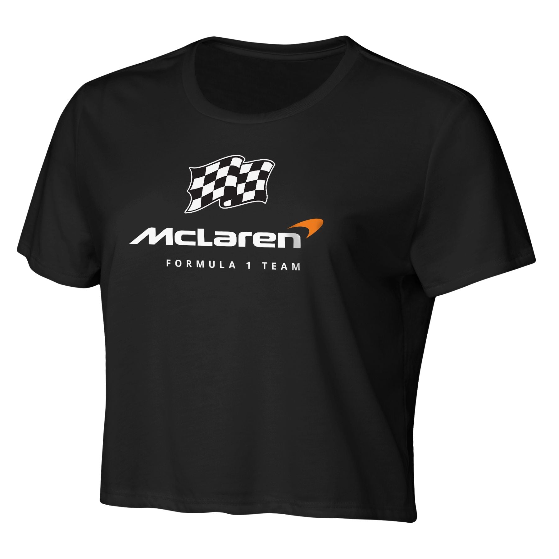 McLaren Racing F1 Raise The Flag Short Sleeve Loose Crop Tee Womens - Black