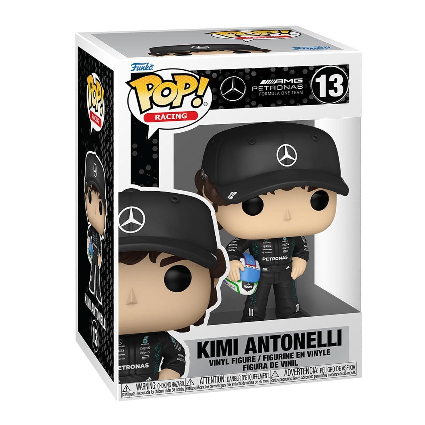 Funko Pop! #13 Mercedes AMG Petronas F1 Team Kimi Antonelli Mini Figure Adults - Black